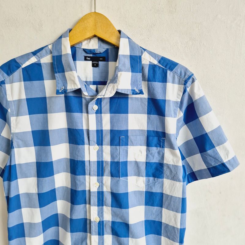 GAP Kemeja SS PlaidBlue Size M, foto 2
