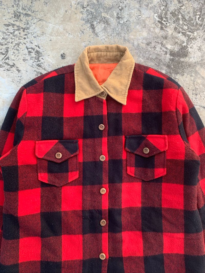 Vintage Flannel Reversible Jacket Boxy 2in1 Plaid, foto 2