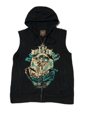 Y2K tbj vkei goth graphic vest hoodie