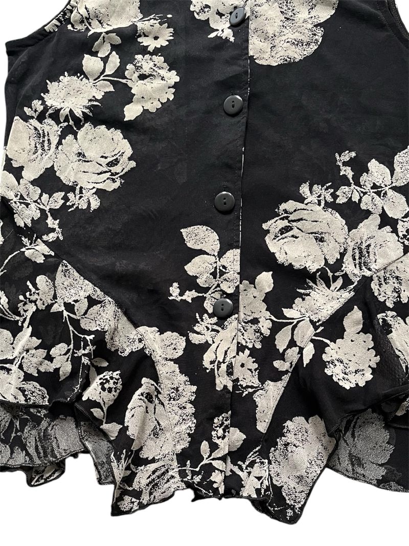 Vkei Gothic St Helene Sheer Dark Flower Blouse, foto 4