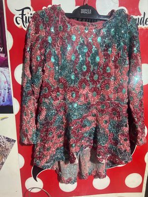 bau sequin bunga babyblue pink
