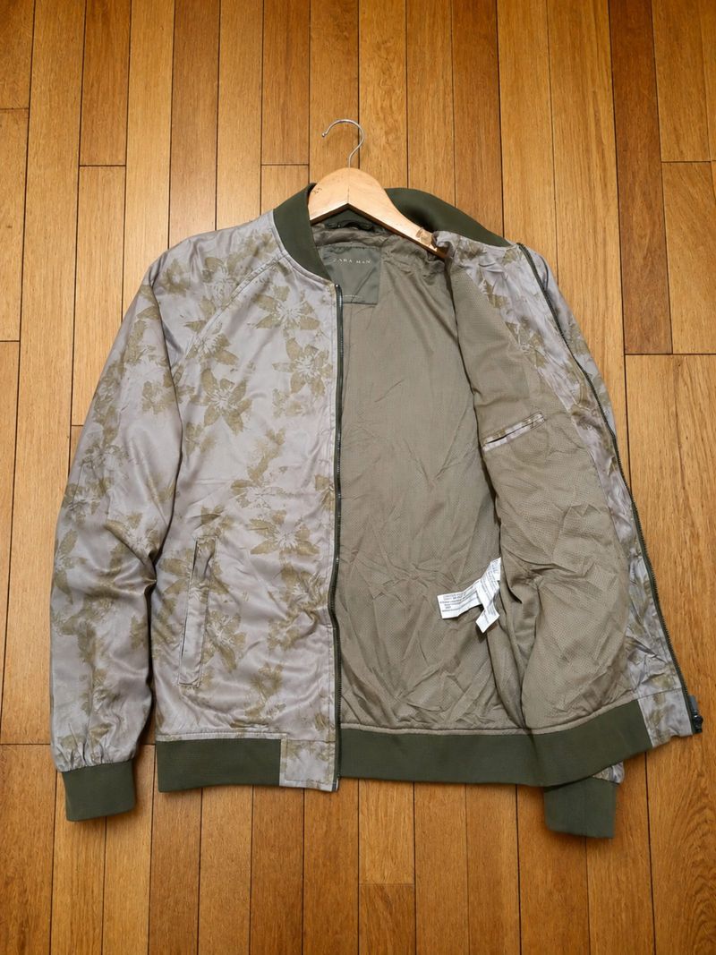 zara man suede jaket full print second original, foto 2