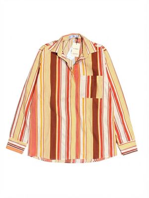 Mango Multicolor Striped Limone Open Collar Shirt