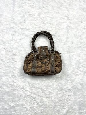 Mini brown puffy handbag