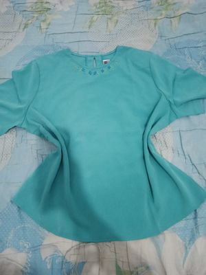 Luxury Vintage Blouse Wanita teal