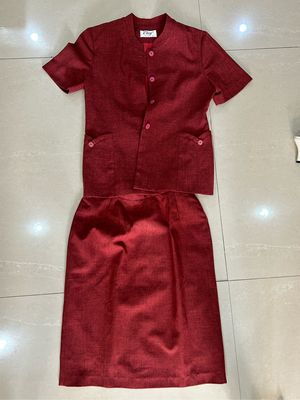 Vintage Wanita burgundy
