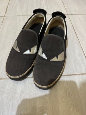 Fendi Monster Eye Suede Slip On