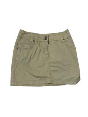 beige mini skirt