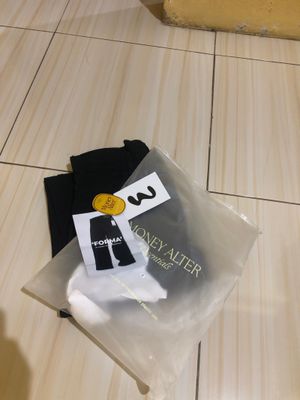 “Forma” Wide Black Denim Pants by Money Alter