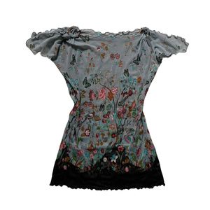 Cottagecore Coquette T-shirt Wanita multicolor