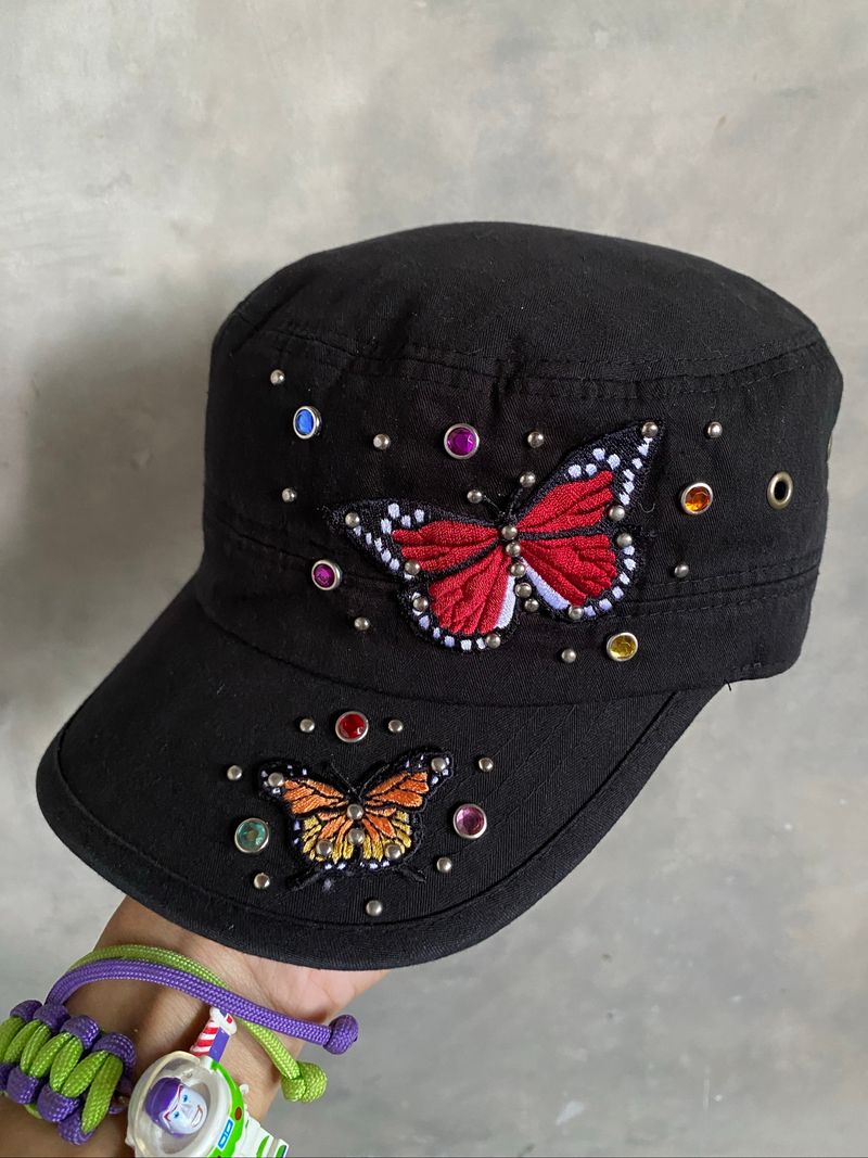 Y2K Studed Cadhet Hats Butterfly, foto 3