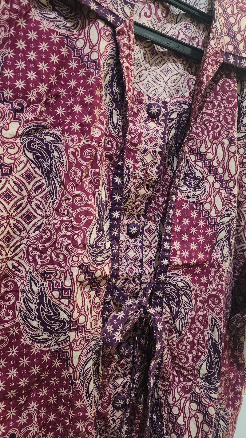 Batik Blouse Wanita purple cream, foto 2