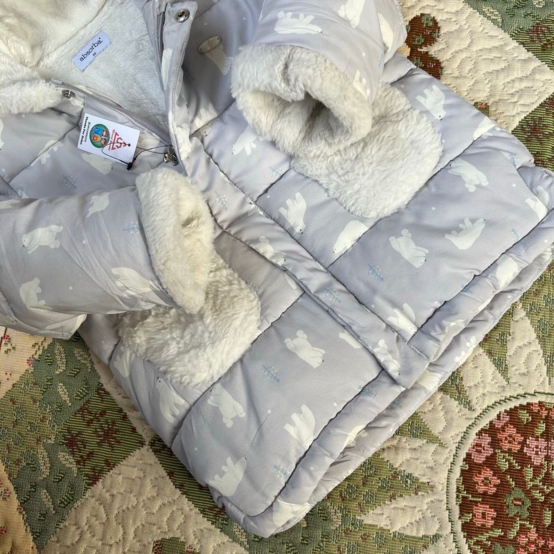 Winter jacket anak tebal beruang putih abu cakep, foto 5