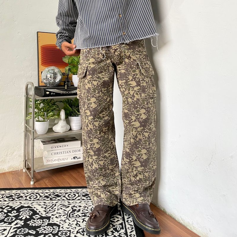 Vintage Floral Pattern Cargo Denim Pants🇺🇸, foto 3
