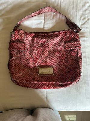 Guess red snake faux leather hobo bag