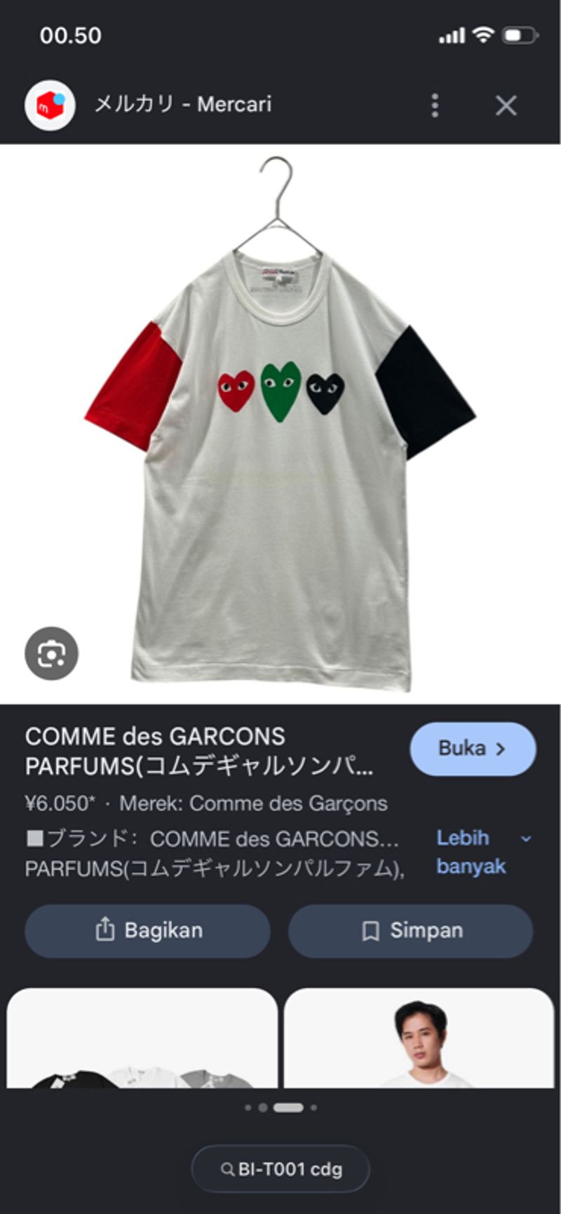 Play Comme Des Garcons "Parfume" Original Tee, foto 3