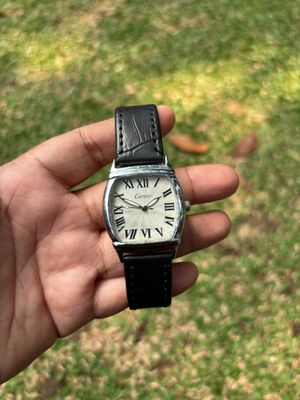 JAM TANGAN CARTIER TANK ROMAWI BLACK WHITE DIAL
