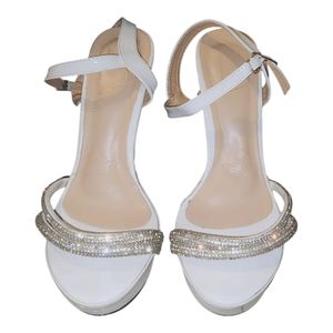 Cottagecore Coquette Heels Wanita white