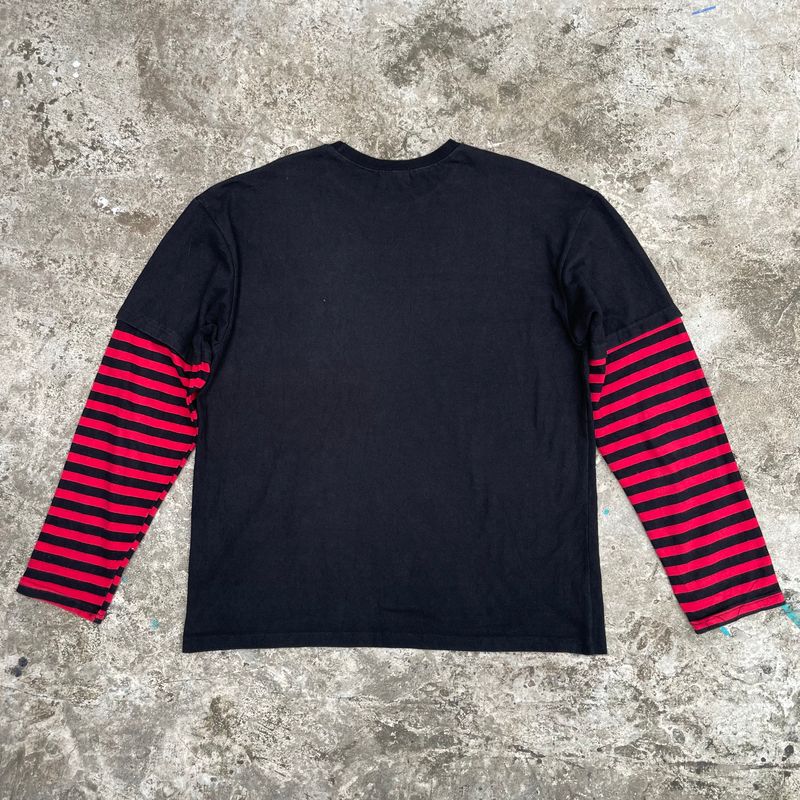 Y2K Emo T-shirt Pria red black, foto 2