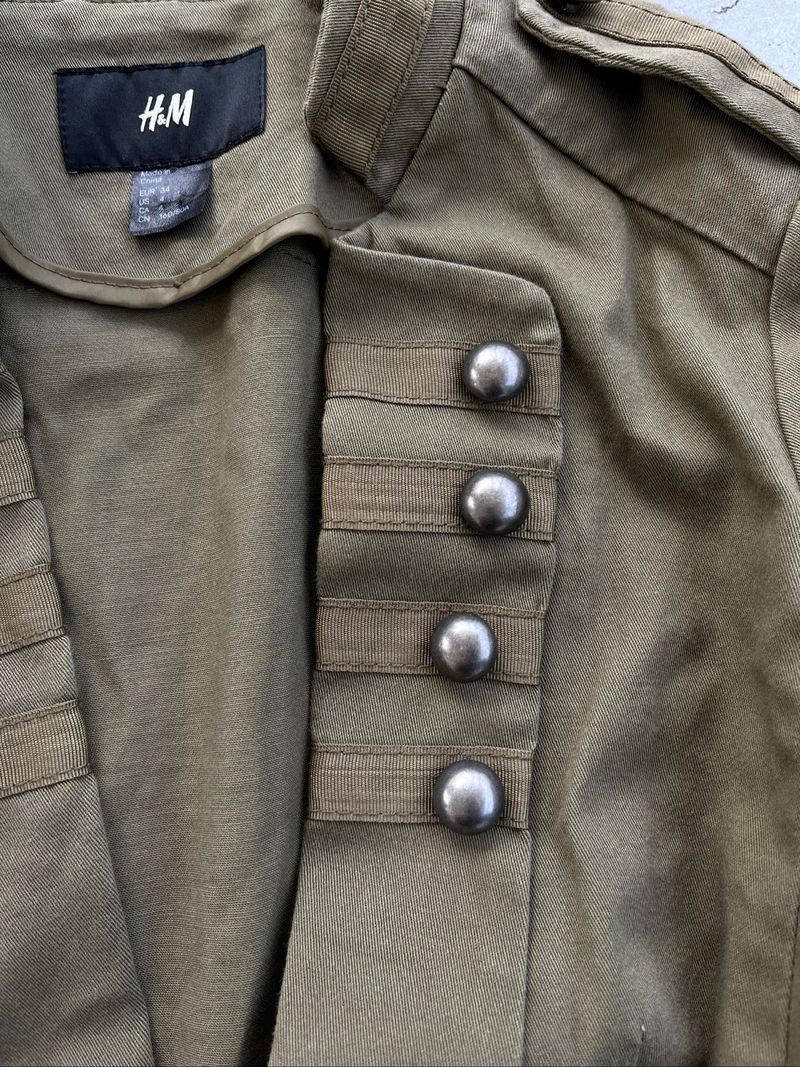 H&M Olive Green Napoleon Style Jacket, foto 6