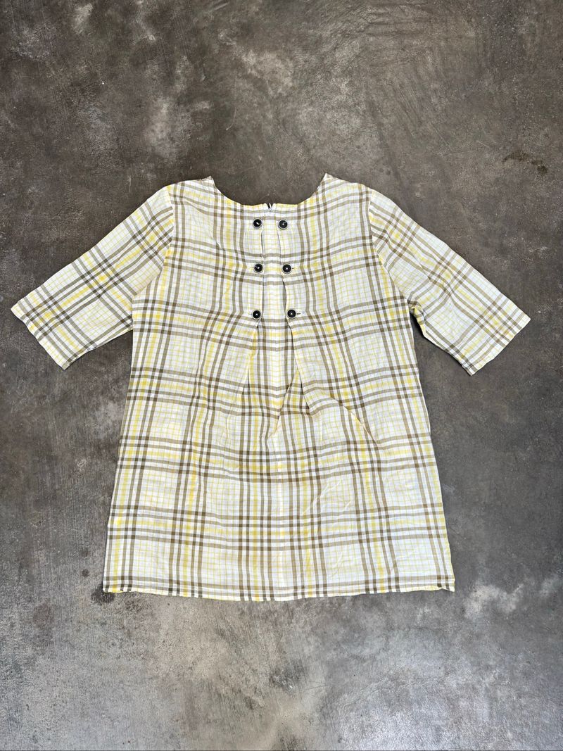 Yellow Plaid Midi Dress, foto 4