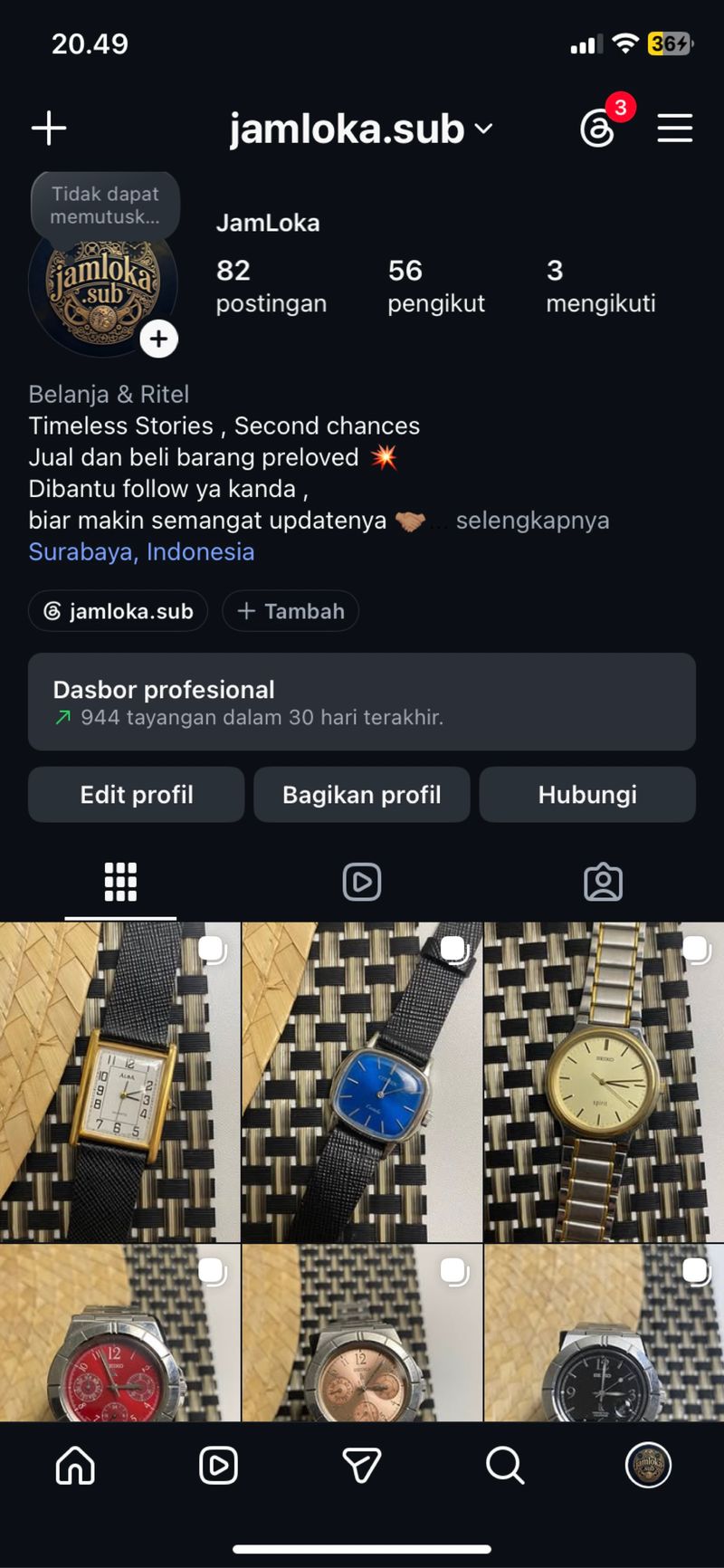 Jam tangan Vintage Eunicar manual winding, foto 7