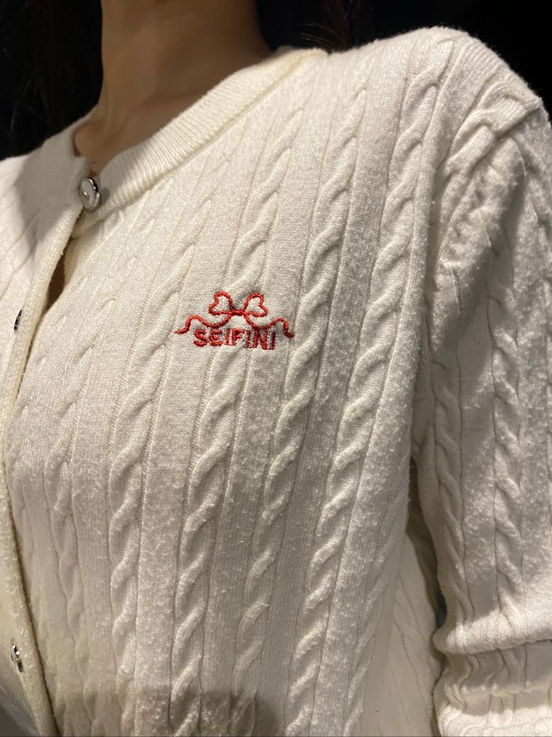 cardigan rajut putih, foto 4
