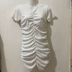 Mini Dress serut bahan knit katun