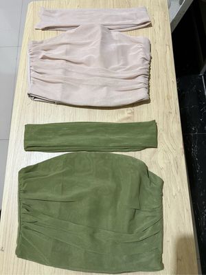 Casual Shirt Wanita green cream