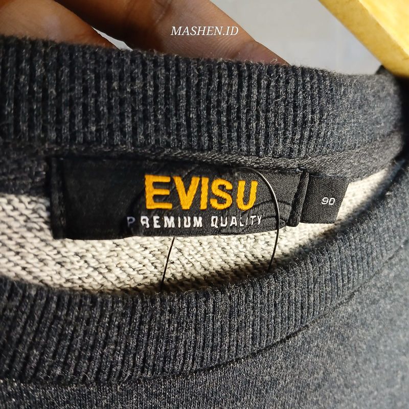 Crewneck Sweater Evisu Dark Grey Size M, foto 3
