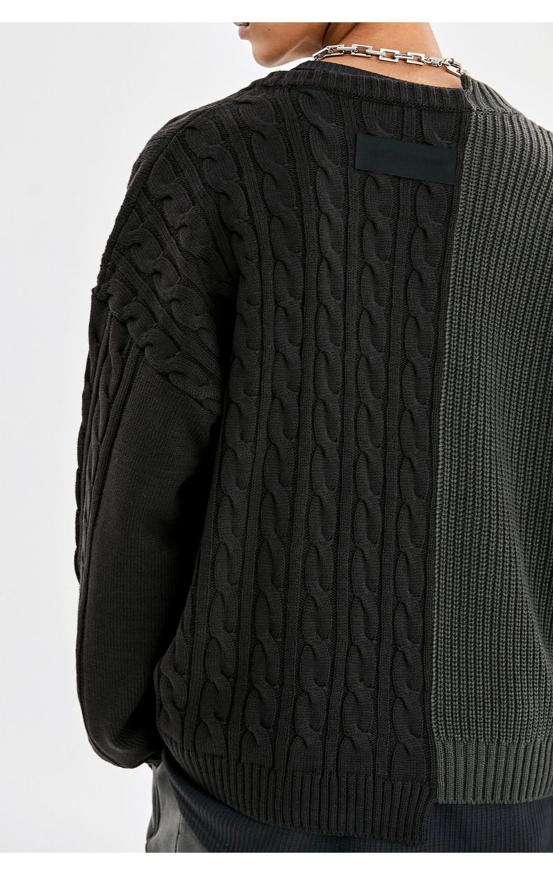 Attention Row Hacci Cable Knit Asymmetrical Oversized Wool, foto 6
