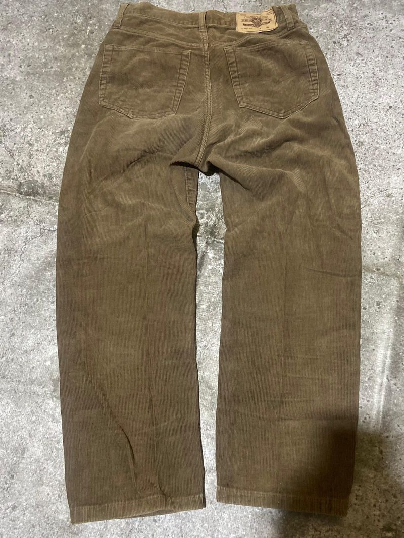 Jeans corduroy coklat, foto 2