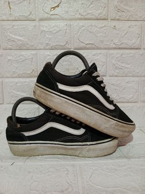 Vans Old Skool Platform Black White