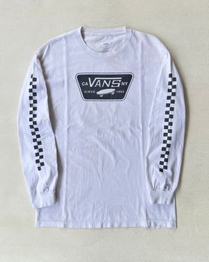 Vans Off The Wall Big Logo Longsleeve Checkerboard White