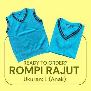 Rompi Rajut Anak Warna Torquise (Size L) - No Brand