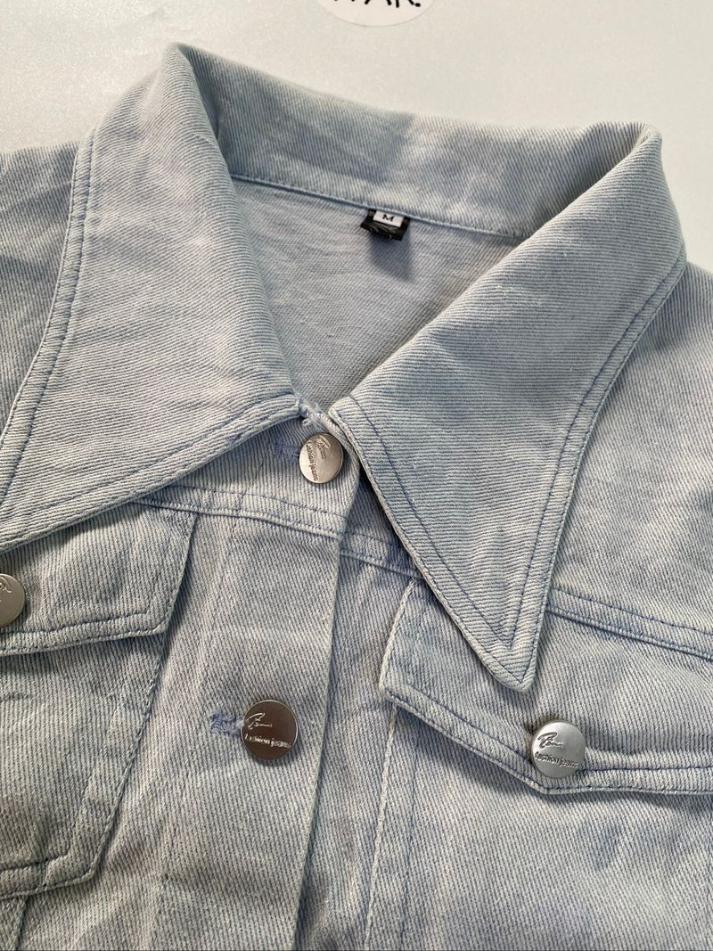 Denim lengan pendek, foto 4
