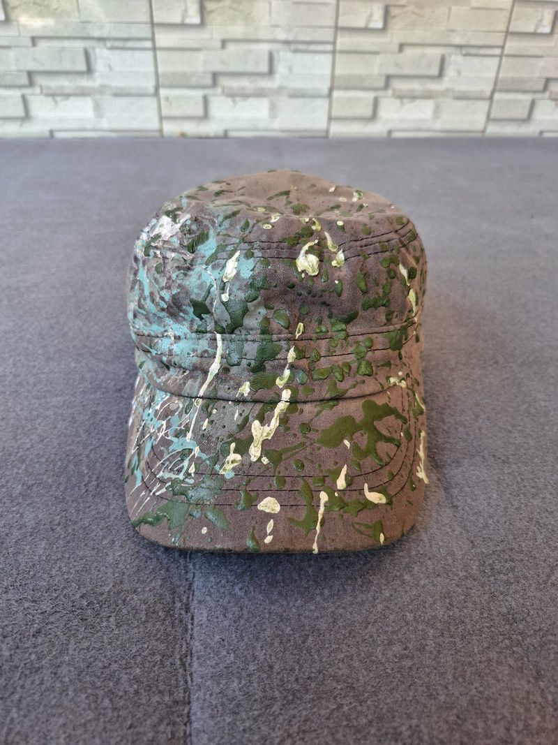 Military Cap - Custom Paint Splatter / Distressed Vintage, foto 3