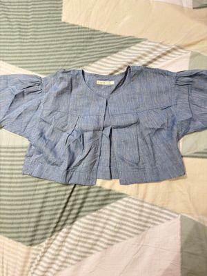 BAJU WANITA DENIM CROP