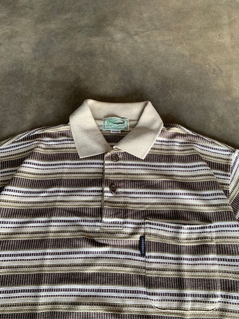 Crocodile Y2K/00’s stripped pattern soft brown, foto 2