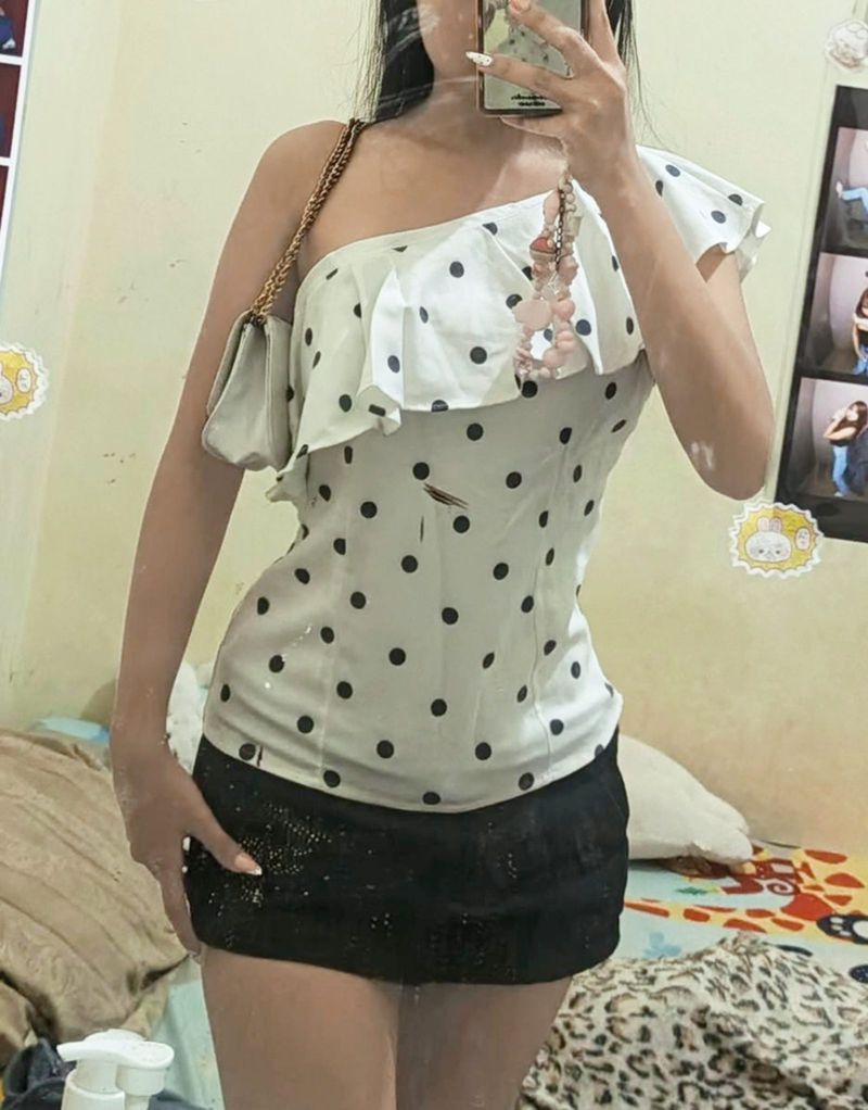 one shoulder polkador, foto 3