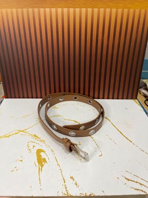 Baru Belt - Sabuk warna coklat silver - Ready stok hanya 1pc