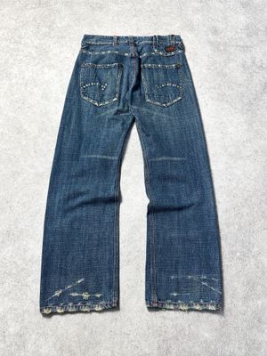 2000s Y2k Gstar Raw Studded Button Fly Twisted Jeans