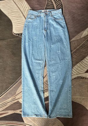 Wide leg Denim printed