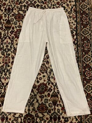 White linen pants