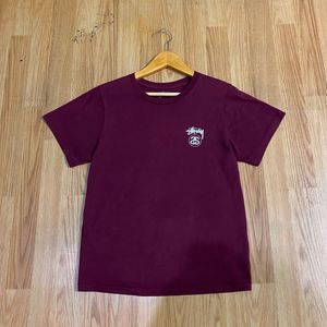 Stussy Streetwear T-shirt Pria burgundy
