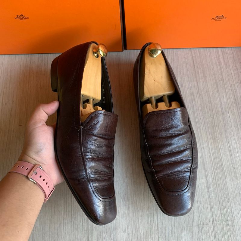 PRADA LOAFER BROWN LEATHER SIZE 9 EU43, foto 3