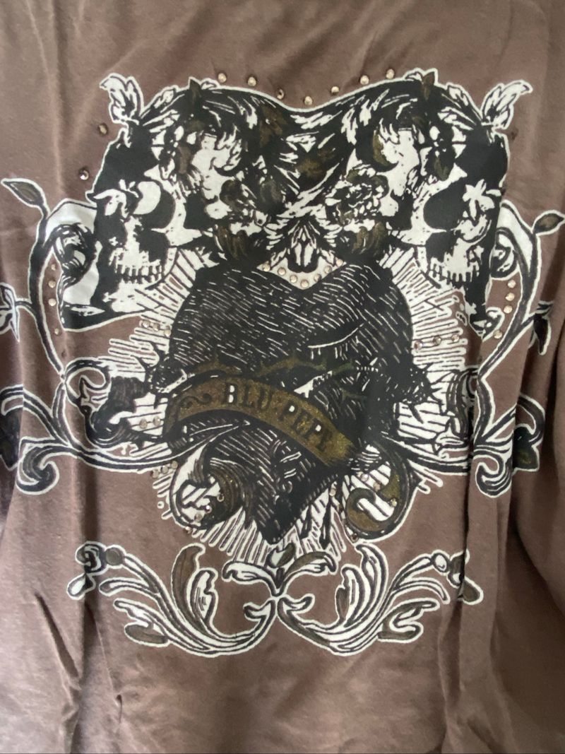Y2K Alt Emo Grunge Graphic Brown Longsleeve, foto 4