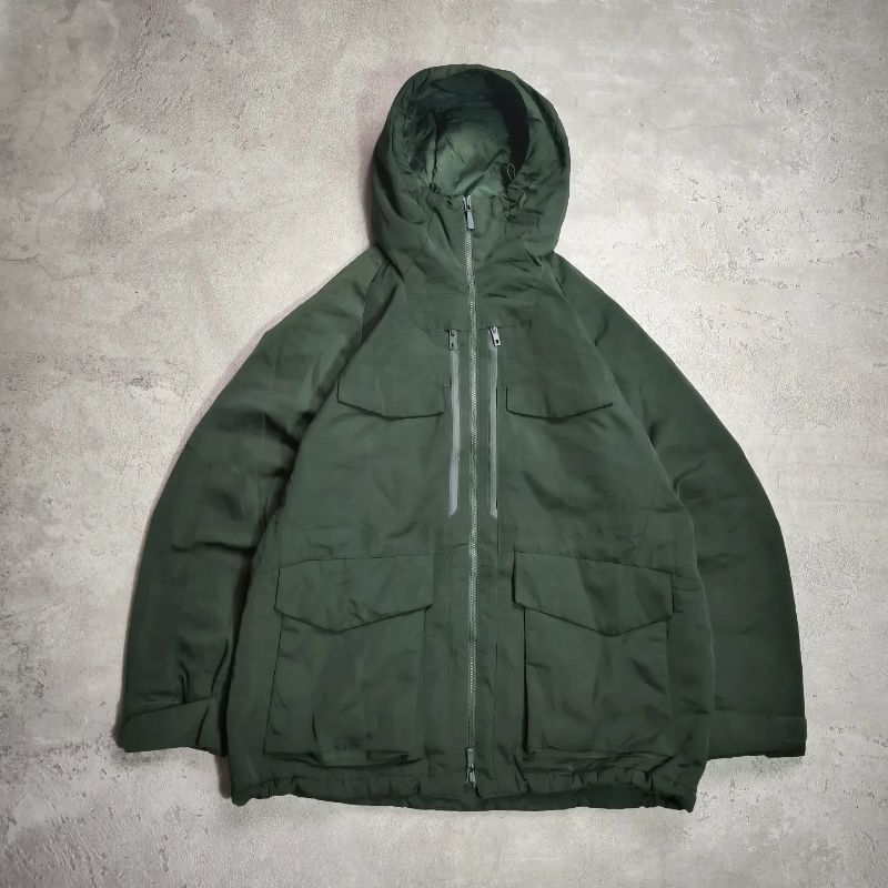 Uniqlo Streetwear Gorpcore Puffer jacket Pria green - Preloved
