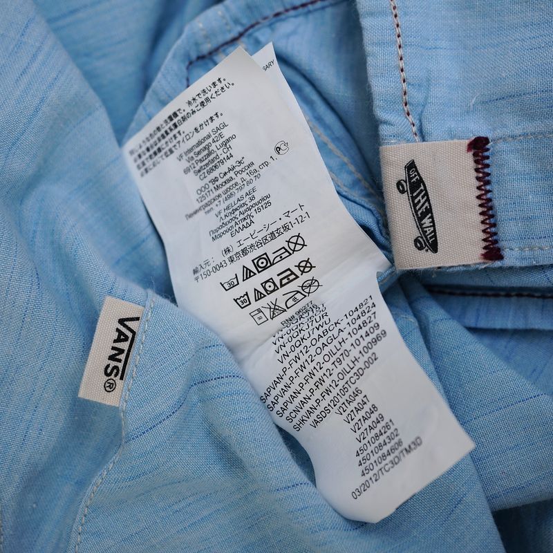 VANS Kemeja Lightblue SnapButton Size S, foto 5