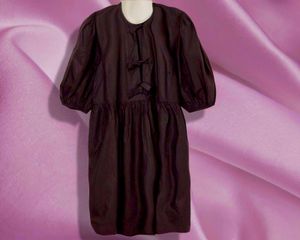 GANNI Cotton Poplin Tie String Mini Dress